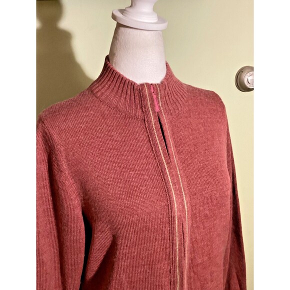 Woolrich Sweaters - Woolrich Women's Size M Dusty Rose Dahlia Full Zip Long Sleeve Cardigan Sweater